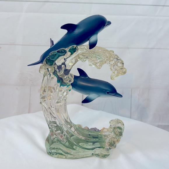 Lenox 2000 Acrylic Wave Dancer Dolphins Statue Figurine - Picture 3 of 10